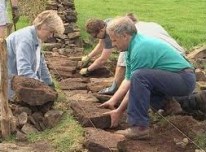 BOTH SIDES NOW Stephen Harrison, master waller, instructing on one of his dry stone walling courses.