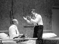 GET IT? Michael Burge and Andrew Broderick in The Dumb Waiter.