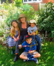 THE GROWING KIND Gardener and writer Mary Moody with some of her grandkids.