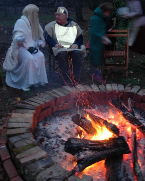 WEDDING PARTY Elves around the fire at our reception.
