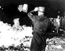 BOOK BURNING Nazis burning works of Jewish authors, and other works considered "un-German" in 1933.