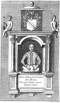 Engraving of William Shakespeare's funerary monument in Stratford from the first volume of Nicholas Rowe's 1709 edition of his works. Gerard Van der Gucht